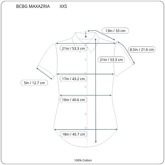 BCBG MAXAZRIA XXS Navy Blue Embroidered High Collar Button Up Shirt - Picture 9 of 10